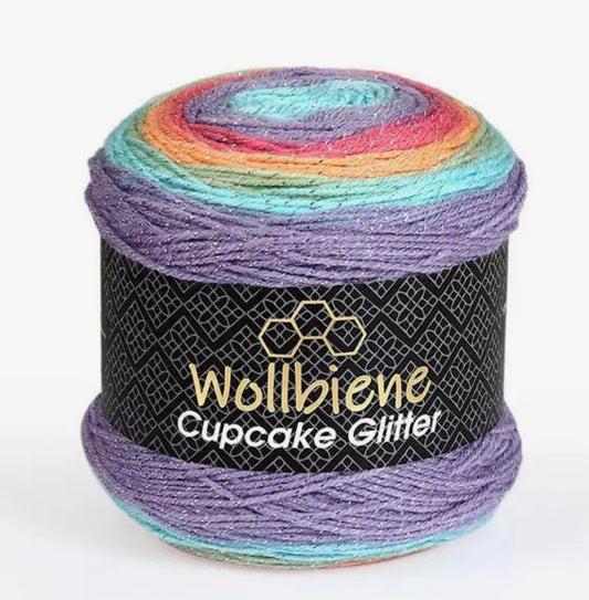 Cupcake Glitter Wollbiene
